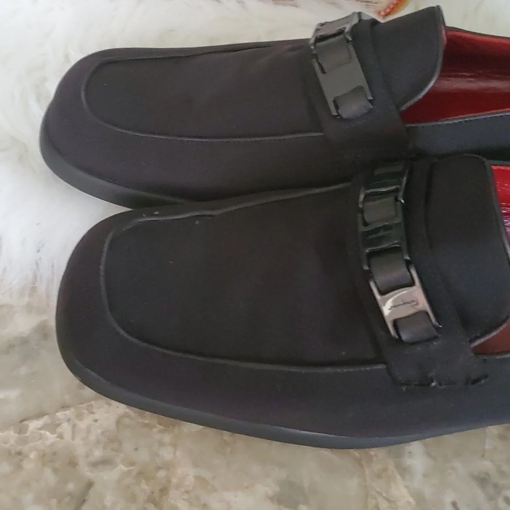 Salvatore ferragamo sport  black canvas slipon loafers size 11B - Picture 15 of 17